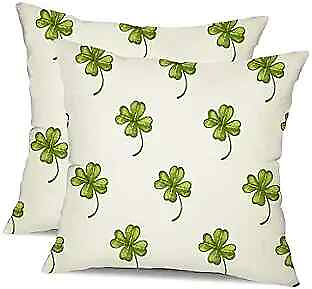 #ad St Patricks Day Pillow Covers 18x18 Happy St Patricks Day 18 x 18 Inch White