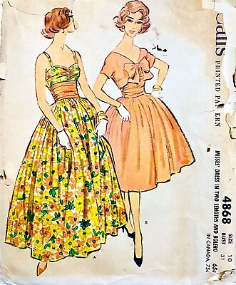 #ad 1950s Size 10 McCall#x27;s 4868 Misses Dress *COMPLETE