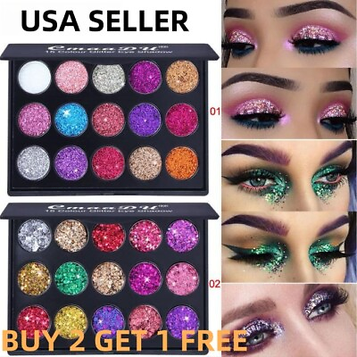 #ad 15 Colors Glitter Eyeshadow Eye Shadow Palette Set