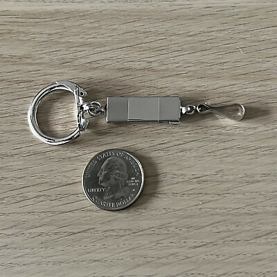 #ad Nice Silver Tone Pull Apart Metal Keychain Key Ring #43046