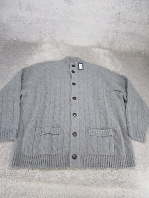 #ad Tyrwhitt Sweater Mens 3Xl Gray Cable Cardigan Sweater NEW