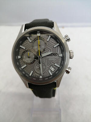#ad Seiko Ssb423P1 8T67 00S0 Silver Quartz Watch Chronograph