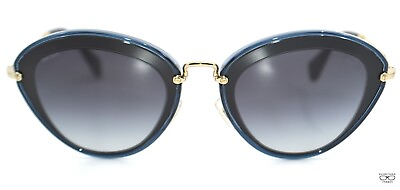 #ad Miu Miu MU51R 1AB 5D1 Blue Silver Sunglasses New Authentic 52