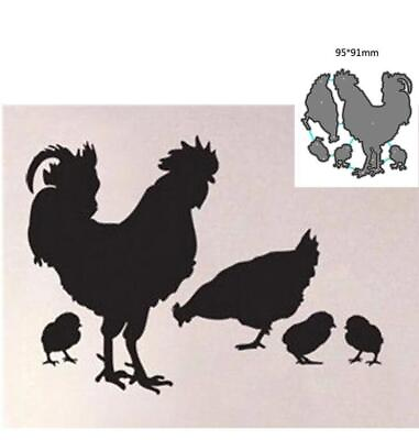 #ad Rooster Family Chick Metal Cutting Die Scrapbooking Hen Photo Album Decoration