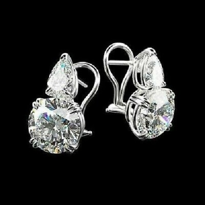 #ad 2.00 Ct Round Cut Simulated Drop Dangle Earrings 14k White Gold Over $63.00