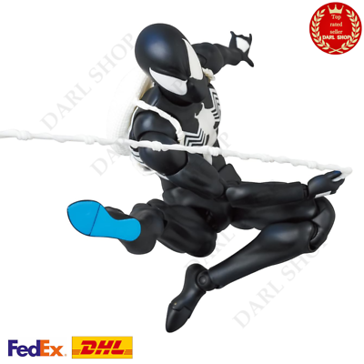 #ad PSL Medicom Toy MAFEX SPIDER MAN No.147 Comic ver. BLACK COSTUME Figure Japan