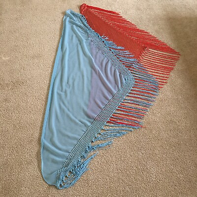 #ad Lot of 2 Collection XIIX Womens Scarves One Size Lightweight Triangle Fringe