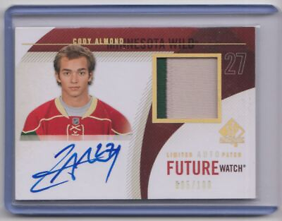 #ad 2010 11 SP Authentic Future Watch Patch Autograph Cody Almond RC Auto 100