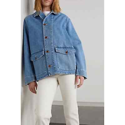 #ad NEW Re Done 70s Chore Embroidered Denim Jean Jacket sz S small