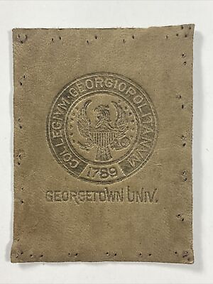 #ad c1910s Georgetown University Tobacco Cigarette Leather Premium Patch Washington