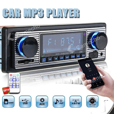 #ad Car Radio Bluetooth Vintage FM MP3 Player USB Classic Stereo Audio Receiver AUX
