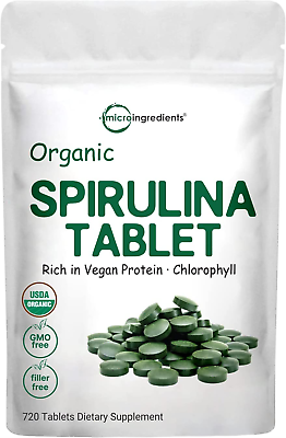 #ad Organic Spirulina Supplement 3000MG per Serving 720 Tablets 4 Month Supply