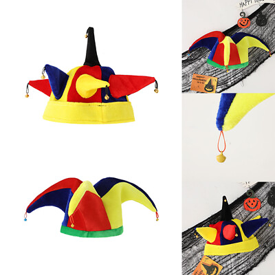 #ad Adult Rainbow Clown Hat Cosplay Jester Hat Stage Performance Funny Clown Hat