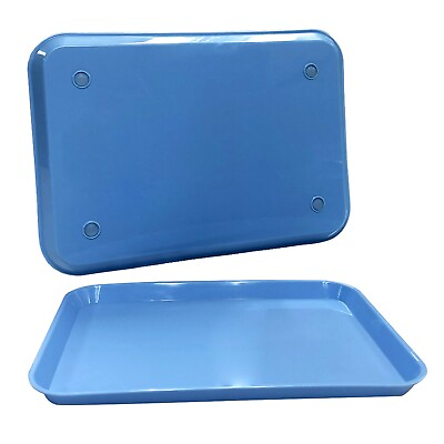 #ad Plastic Eating Food Serving Tray for Cafeteria Lunch Kids 13.25quot; x 9.75quot; Blue