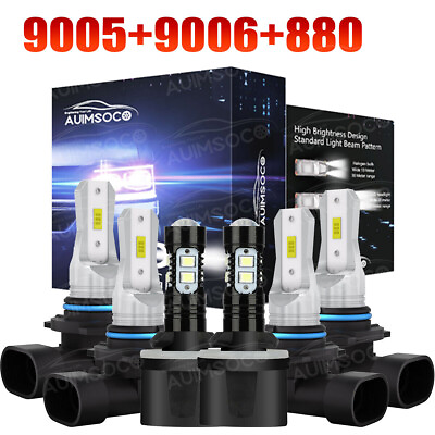 #ad Xenon White LED Headlight Foglight Bulbs For GMC Sierra 1500 2500 3500 2002 1999