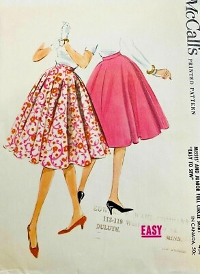#ad 1950s SIZE 12 MCCALLS 5304 MISSES FULL CIRCLE SKIRT *COMPLETE