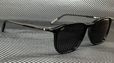#ad MONT BLANC MB0082S 001 Black Grey Men#x27;s 53 mm Sunglasses