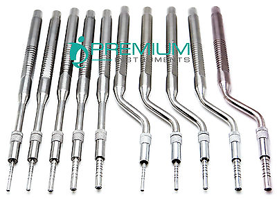 #ad 10 Pcs Set Dental Osteotomes Straight amp; Curved Tip Spreading Surgical Tools