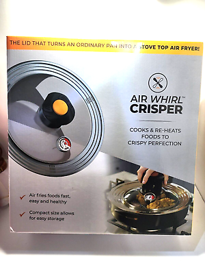 #ad Air Whirl Crisper Innovative Cooking Air Fryer Lid Glass amp; steel NEW IN BOX $6.00