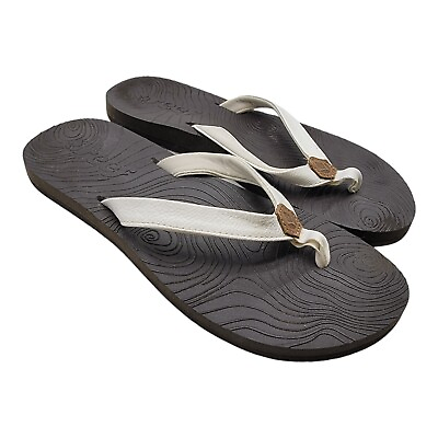 #ad Reef Shoes Women#x27;s Size 5 White Zen Love Sandal Beach Summer Thong Slip On