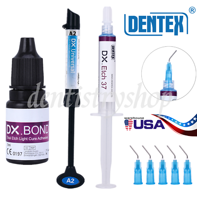 #ad Dental Light Cure Universal Composite Resin A2 Etching Gel Bonding Adhesive USA
