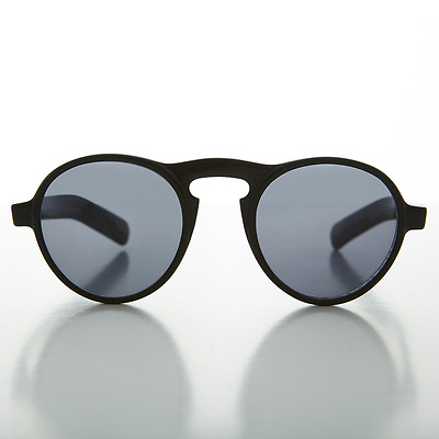#ad Round Retro Edwardian Biker Vintage Sunglasses Black Gray Lens Miami