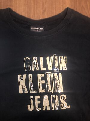 #ad Calvin Klein Jeans Girls#x27; T Shirt CK Black Top Shirt Large Youth Pullover