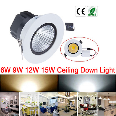 #ad Dimmable 6W 9W 12W 15W COB Downlight Ceiling Recessed Panel Lighting with Driver