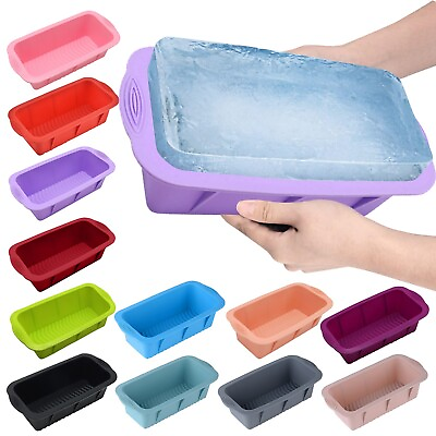 #ad 2 Pack Extra Large Ice Block Molds Reusable Silicone Ice Cube Ice Bath Chiller