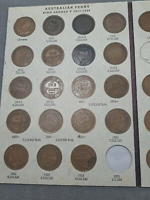 #ad 1911 to 1964 Penny set. Complete ex 1925 1930 1946 all other dates amp; mints.
