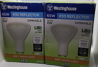 #ad Westinghouse Flood Dimmable LED Light Bulb Soft White 65W 33159 X 2 New Open $16.99