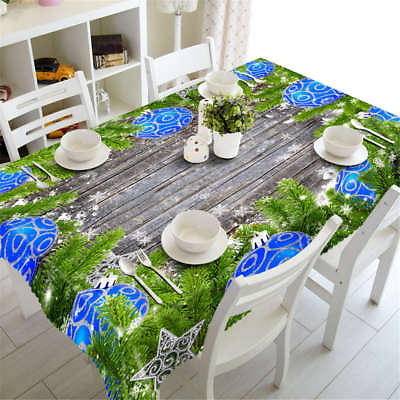 #ad Green And Blue 3D Tablecloth Table cover Cloth Rectangle Wedding Party Banquet