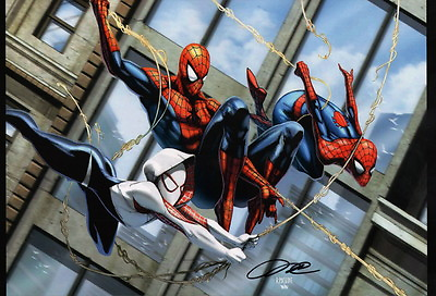 #ad Troy Don SIGNED Ultimate Spiderman Marvel Comic Art Print Spider Gwen