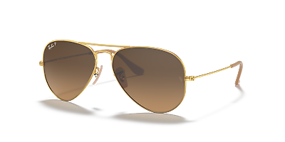 #ad Ray Ban Polarized Gradient Brown Aviator 55mm Sunglasses RB3025 112 M2 55