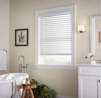 #ad CUSTOM CUT Sizes Home Decorators White Cordless 2quot; Premium Faux Wood Blinds