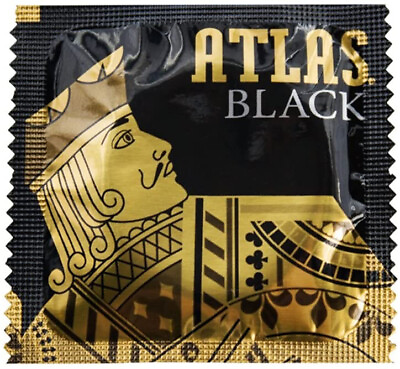 #ad 100 pieces pack Atlas Black lubricated latex condoms condones.