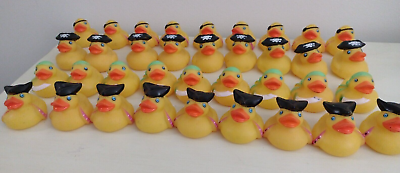 #ad Lot of 36 Pirate Rubber Duckies Floating Decor Played With Games Math Pretend