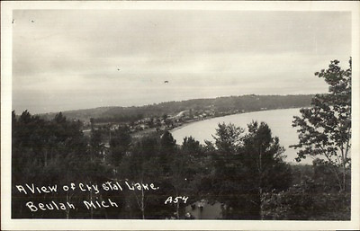 #ad Beulah MI Crystal Lake Real Photo Postcard