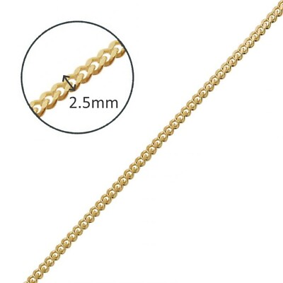 #ad 🔴CLEARANCE 🔴18K YELLOW GOLD GP MENS LADIES CURB CHAIN REPLACEMENT NECKLACE 18quot;