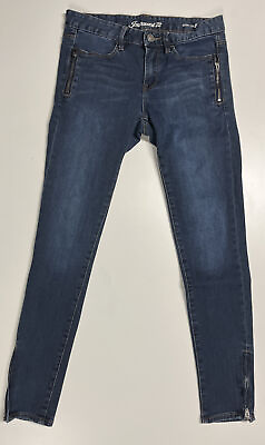 #ad Jeanswest 72 Womens Denim Jeans Size 8 Grey Skinny 7 8 Low Rise Stretch Zips