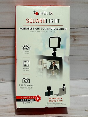 #ad Helix Square Light Portable Light for Photo amp; Video Black