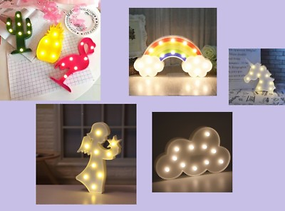 #ad 3D LED Night Lamp KIDS DIY Animal Plant Light Bedroom Table Wall Christmas Decor