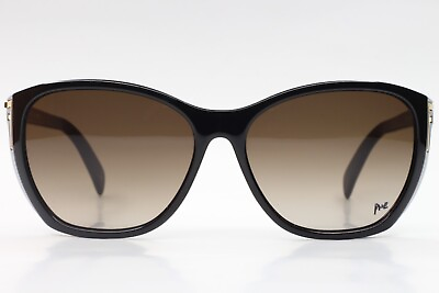 #ad Fendi FS5219 003 Polished Black Designer Gold Acetate Italy Luxury Sunglasses