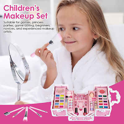 #ad Children Makeup Sets Water Soluble Washable Cute Makeup Tools With Storage Box