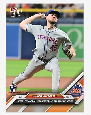 #ad 🔥2024 Topps Now 159 Christian Scott New York Mets DEBUT CU RC 05.04.24 Pre Sale