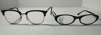 #ad 2 Vintage Eye Glass Frames Glasses 1 Calvin Klein 1 Made In Italy Horn Rim