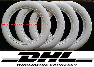 #ad 15quot;X3quot; WIDE WHITE WALL PORT A WALL TYRE INSERT TRIM SET 4PCS