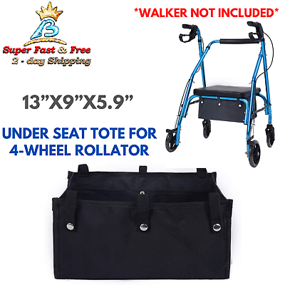 #ad Walker Multi Pocket Bag Under Seat Tote Organizer Pouch For Four Wheel Rollator