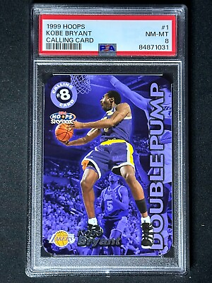 #ad 1999 NBA Hoops Calling Card Kobe Bryant #1 PSA Graded Card Lakers HOF INSERT