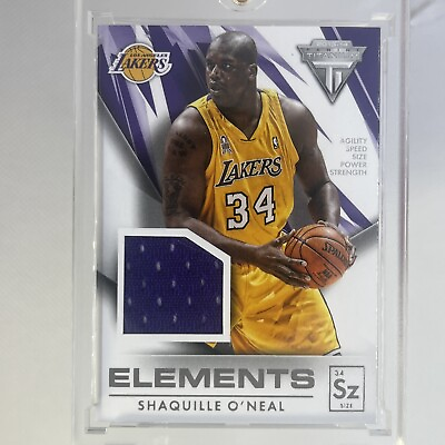 #ad 2013 14 Panini Titanium SHAQUILLE O#x27;NEAL Elements Jersey Patch Lakers